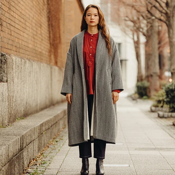 BLUE BLUE | ビックヘリンボーン ガウンコート ウイメンズ - 株式会社